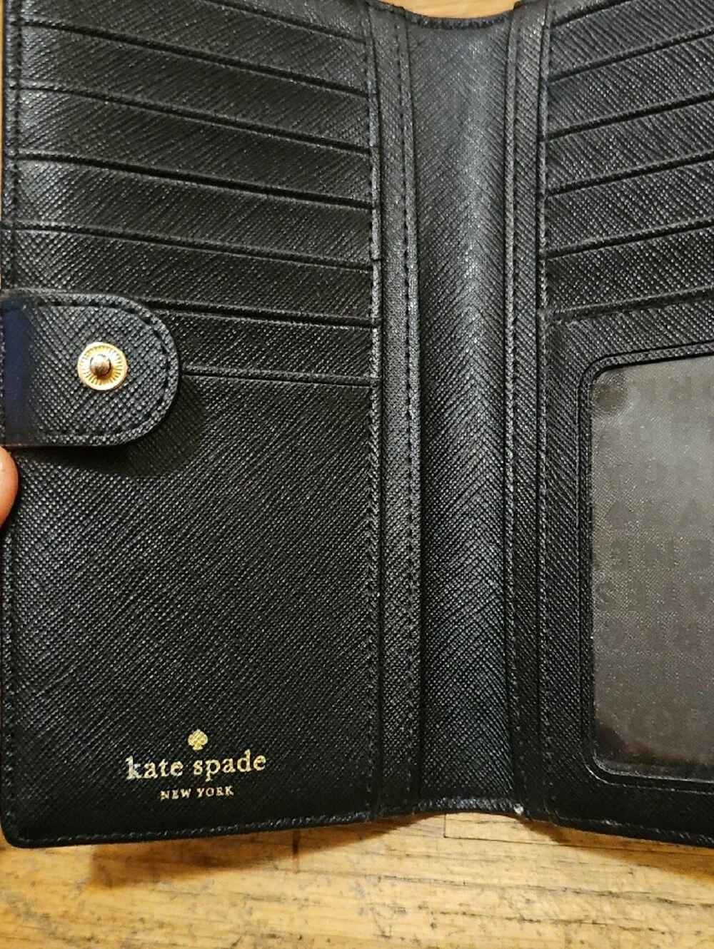 Kate Spade New York two-tone colorblock Saffiano leather wallet